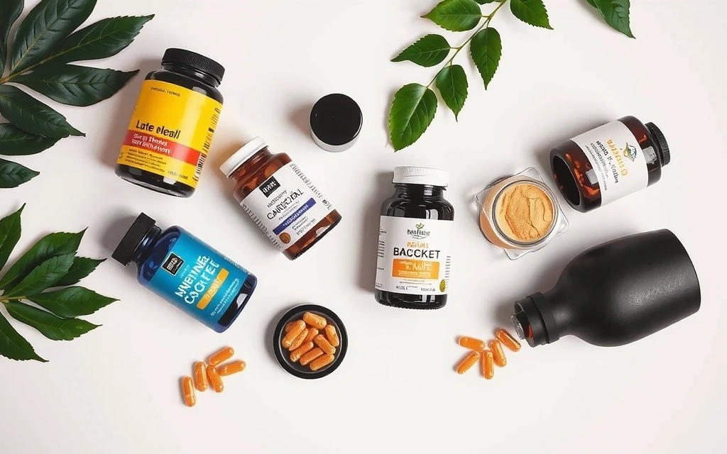 Collection of men's health supplements